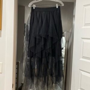 Three Birds Nest- Tulle layered skirt ankle length. Black, size Medium.